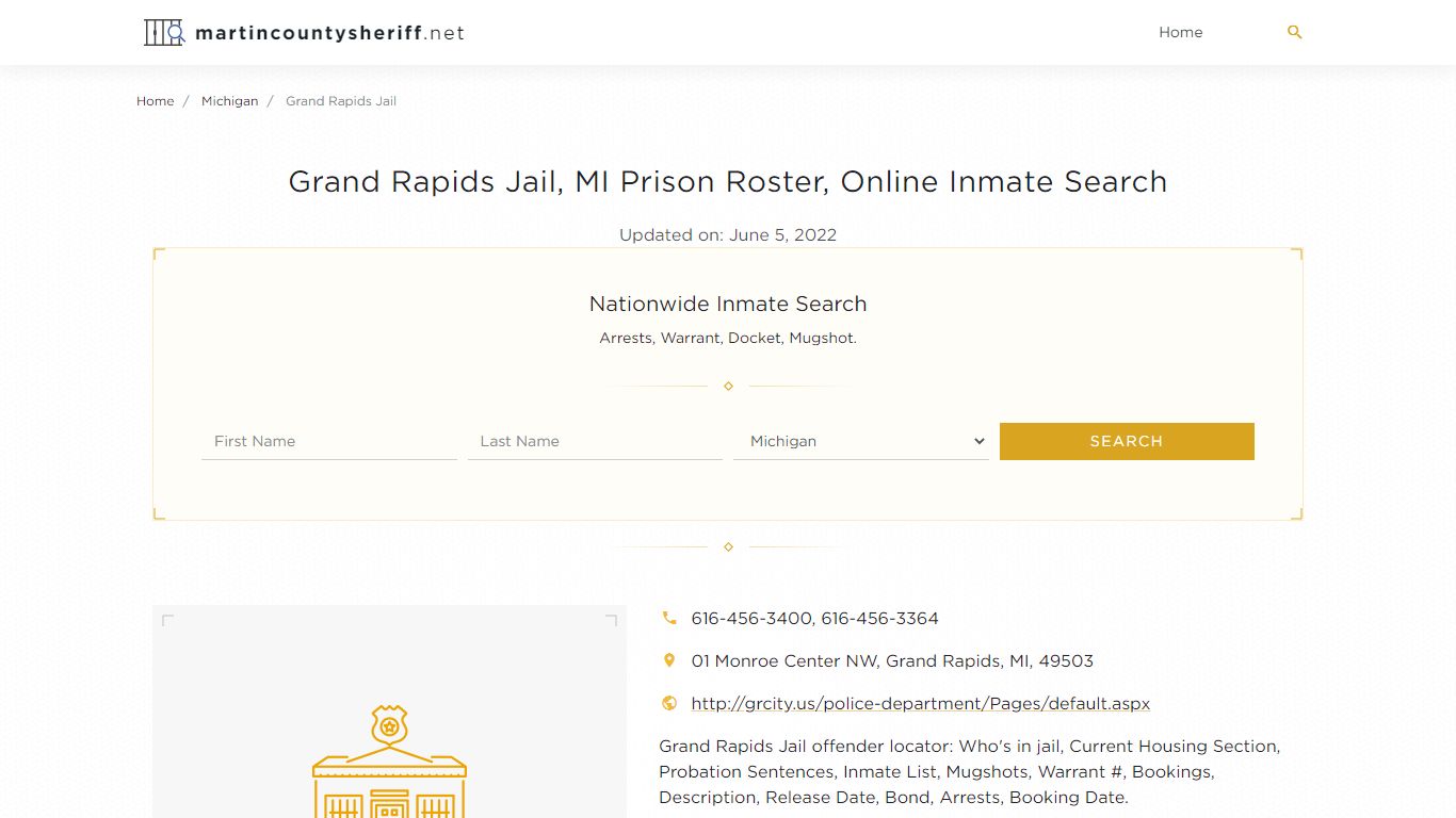 Grand Rapids Jail, MI Prison Roster, Online Inmate Search ...
